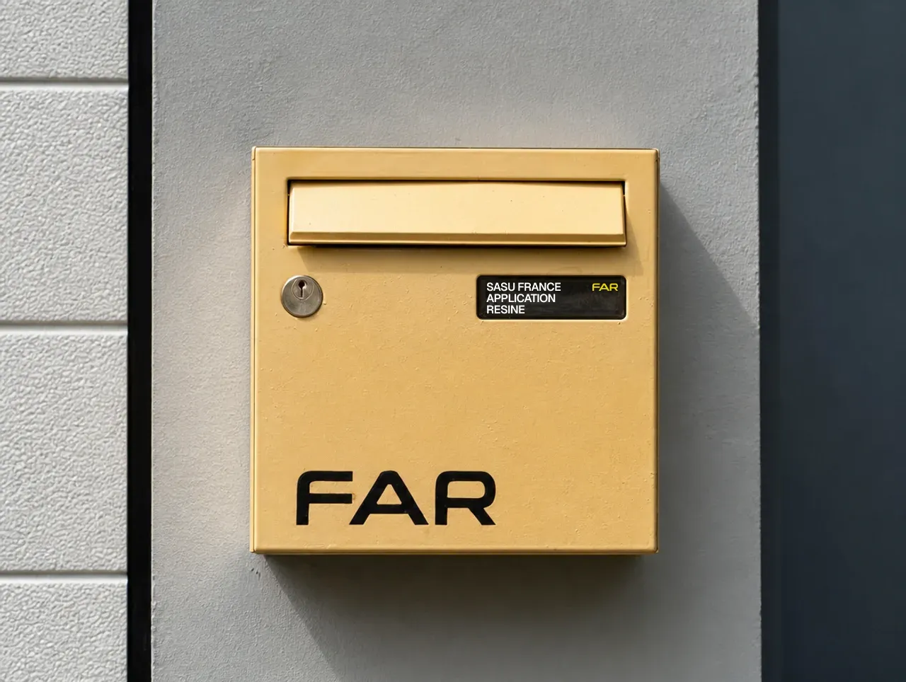 Boîte aux lettres FAR dorée, vue de face
