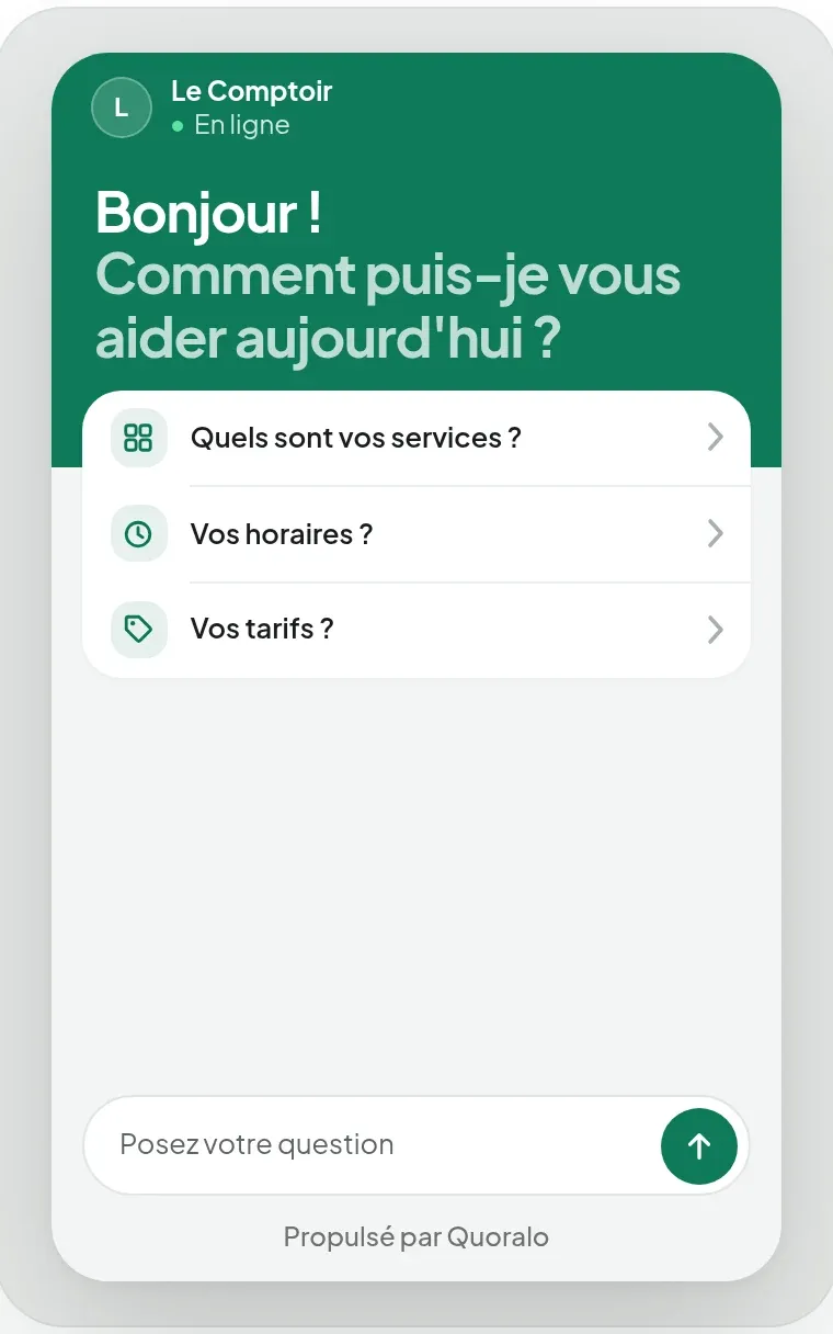 Le panneau de chat au design Bloc couleur