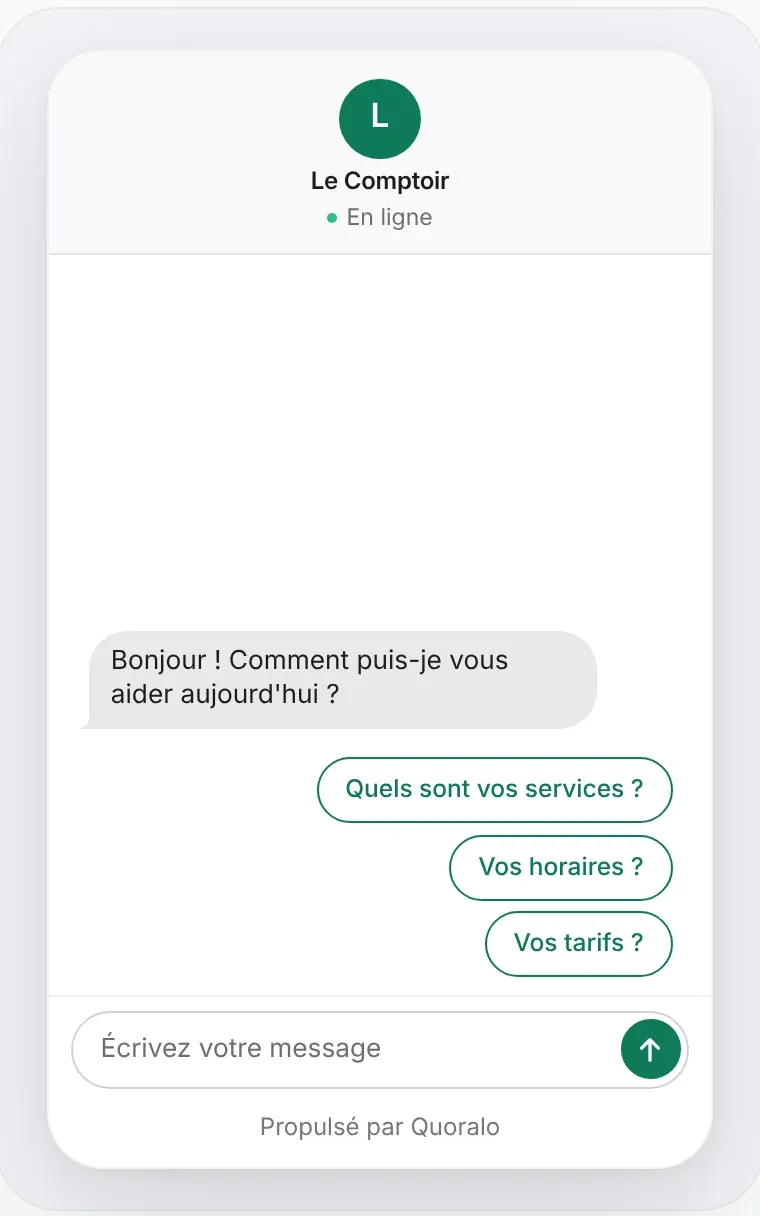 Le panneau de chat au design Bulle