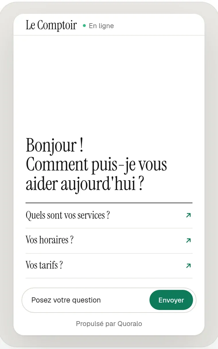Le panneau de chat au design Éditorial