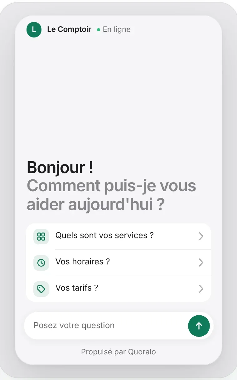 Le panneau de chat au design Focus