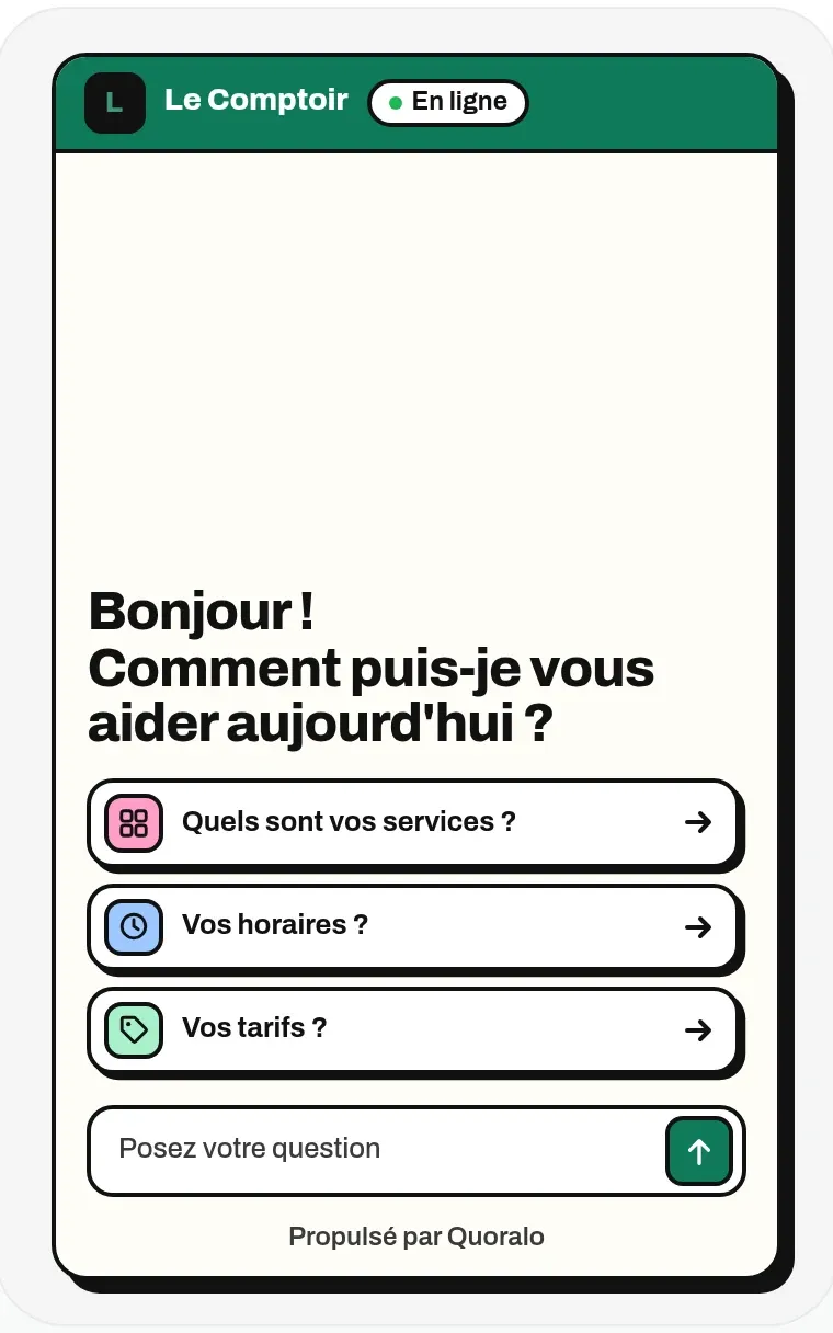 Le panneau de chat au design Néo-brutal