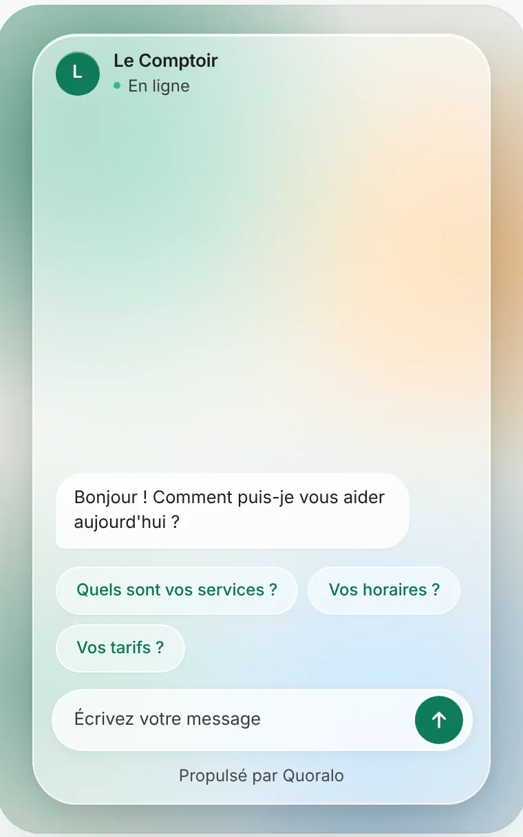 Le panneau de chat au design Verre